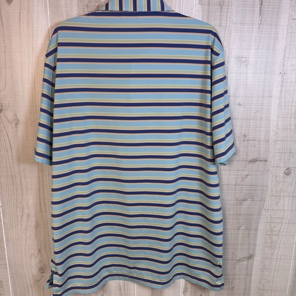 PETER MILLAR Summer Comfort Striped Multi Golf Outdoor Athleisure Polo Men's L - Picture 3 of 10